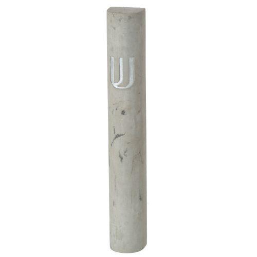 Polyresin "Cement" Mezuzah 15 cm, Light Gray