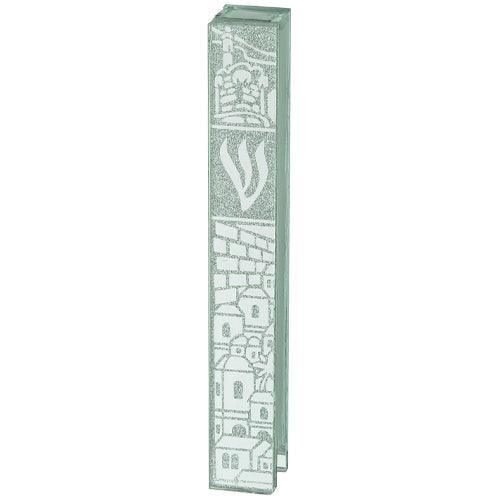 Glitter Glass Mezuzah with Silicon Cork 12 cm - SLV "Shin"