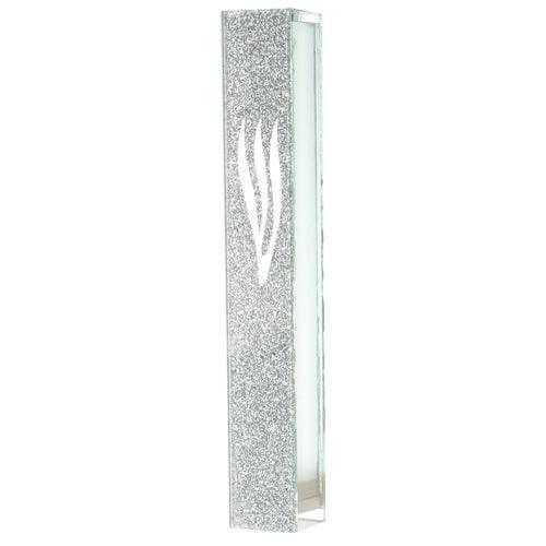 Glitter Glass Mezuzah with Silicon Cork 10 cm - SLV "Shin"