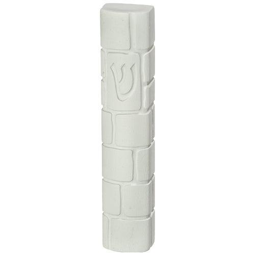 Polyresin "Cement" Mezuzah 12 cm, White