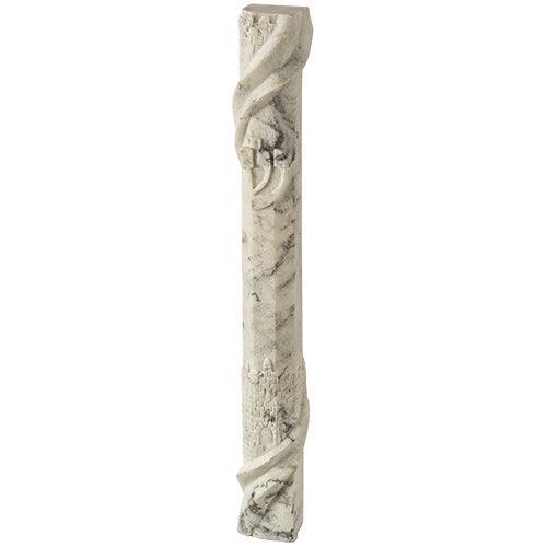 Stone-Like Mezuzah 20 cm- White Marble
