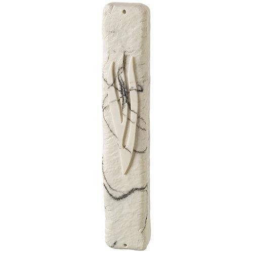 Polyresin Mezuzah 30 cm, White Marble Color