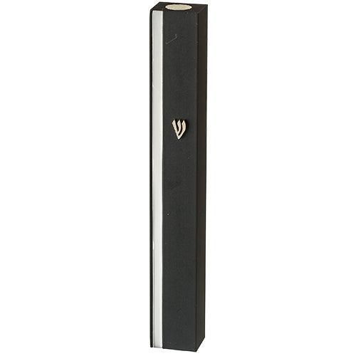 Aluminum Mezuzah 12 cm- Black with Metal