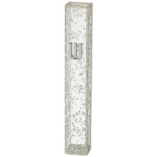 Perspex Mezuzah 12 cm - Glitter White