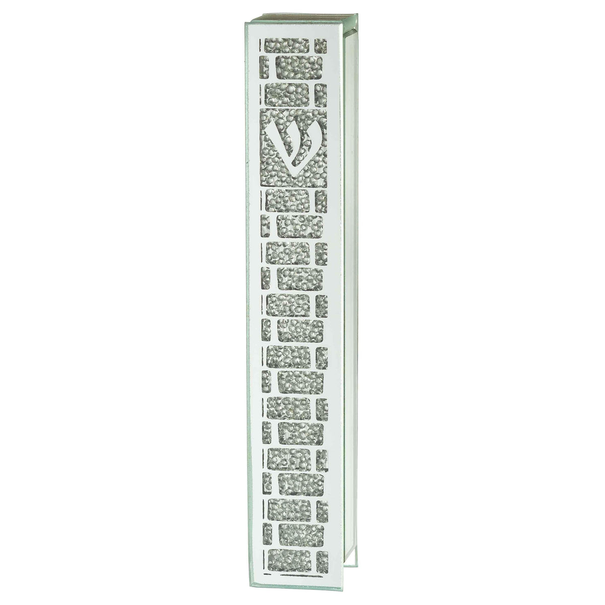 Glass Mezuzah 20 cm- Mirror with Stones