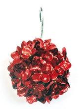6.5" Metallic flower balls Red