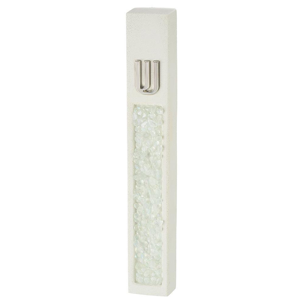 Polyresin Mezuzah 12 cm, White