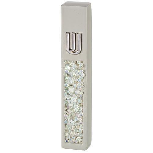 Polyresin Mezuzah 12 cm, Stone Color