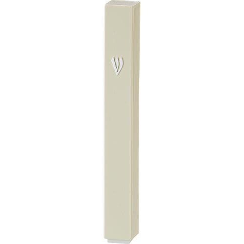 Plastic Mezuzah Beige with Rubber Cork 15 cm