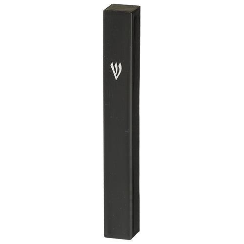 Black Plastic Mezuzah with Rubber Cork 12 cm