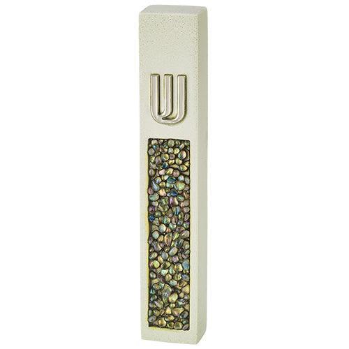 Polyresin Mezuzah 12 cm, White