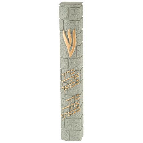 Stone-Like "Kotel" Mezuzah 20 cm- Gray Color