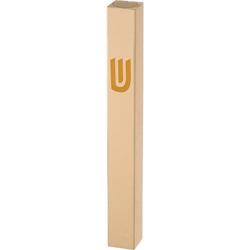 Aluminum Mezuzah 12 cm - Shiny Gold, Printed "SHIN"
