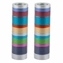 Emanuel Anodized Cylinder Candlesticks-Rings Multicolor