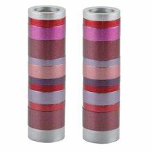 Emanuel Anodized Cylinder Candlesticks-Rings Reds