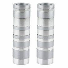 Emanuel Anodized Cylinder Candlesticks-Rings Silver