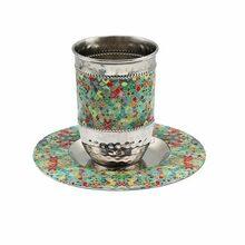 Emanuel Hammered Kiddush Cup Multicolor-Abstract