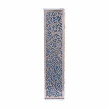 Anodized Aluminum Mezuzah Case with Metal Cutout - Pomegranate Blue