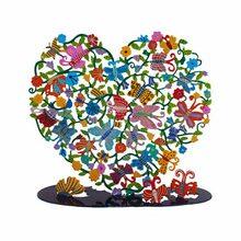 Emanuel Laser Cut Hand Painted Standing/Hanging Art Large Heart Butterflies