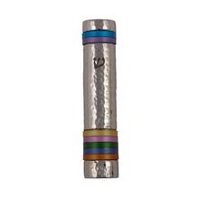 Emanuel Hammered Mezuzah Case w/ Rings 12cm Multicolor