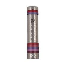 Emanuel Hammered Mezuzah Case w/ Rings 12cm Red