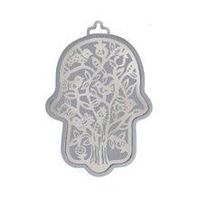 Small Anodized Aluminum Hamsa with Birds Cutout  Silver