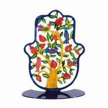 Emanuel Small Standing Hand Painted Hamsa Birds-Hamsa
