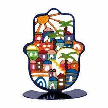 Emanuel Small Standing Hand Painted Hamsa Jerusalem-Hamsa