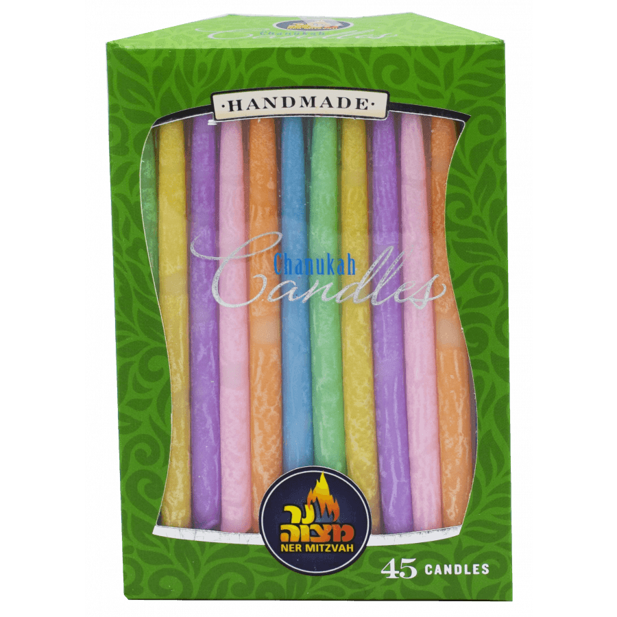 45pk Frosted - Multi Color Chanukah Candles