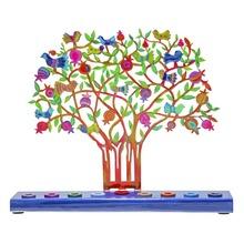Laser Cut Handpainted Chanukah Menorah Pomegranate Tree