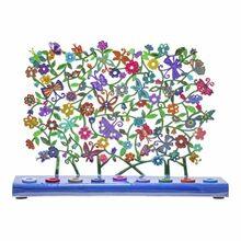 Laser Cut Handpainted Chanukah Menorah Butterflies