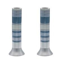 Large Anodized Candlesticks-Full Rings Grays