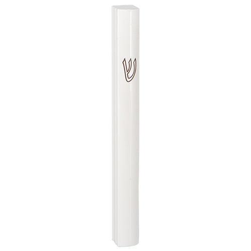 Aluminum Semi- Round Mezuzah 15cm-white