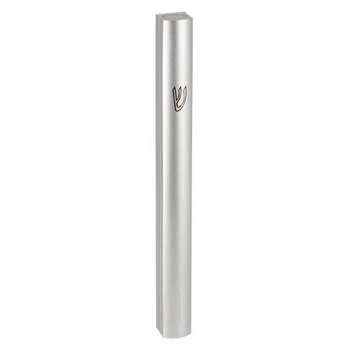 Aluminum Semi- Round Mezuzah 15cm-silver