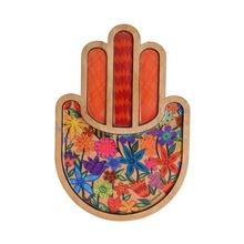Large Wood Hamsa  Flowers