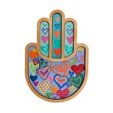 Large Wood Hamsa Hearts
