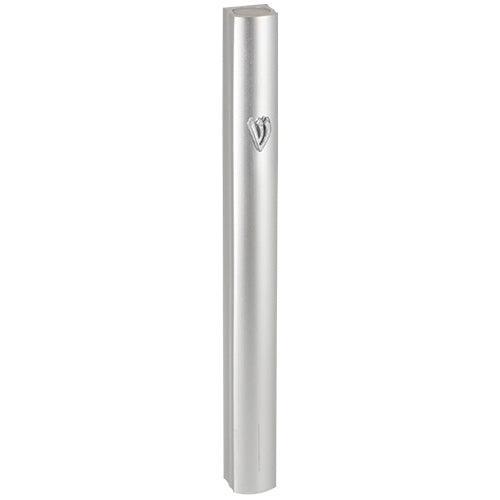 Aluminum Mezuzah 10cm-with Metal Silver Shin