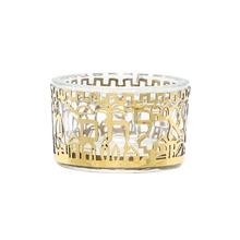 Glass Salt Dish-Metal Cutout  Jerusalem Gold