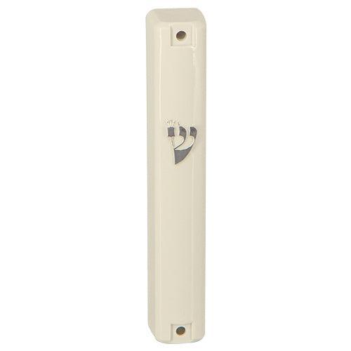 Plastic Mezuzah With Rubber Cork 12 Cm- Beige