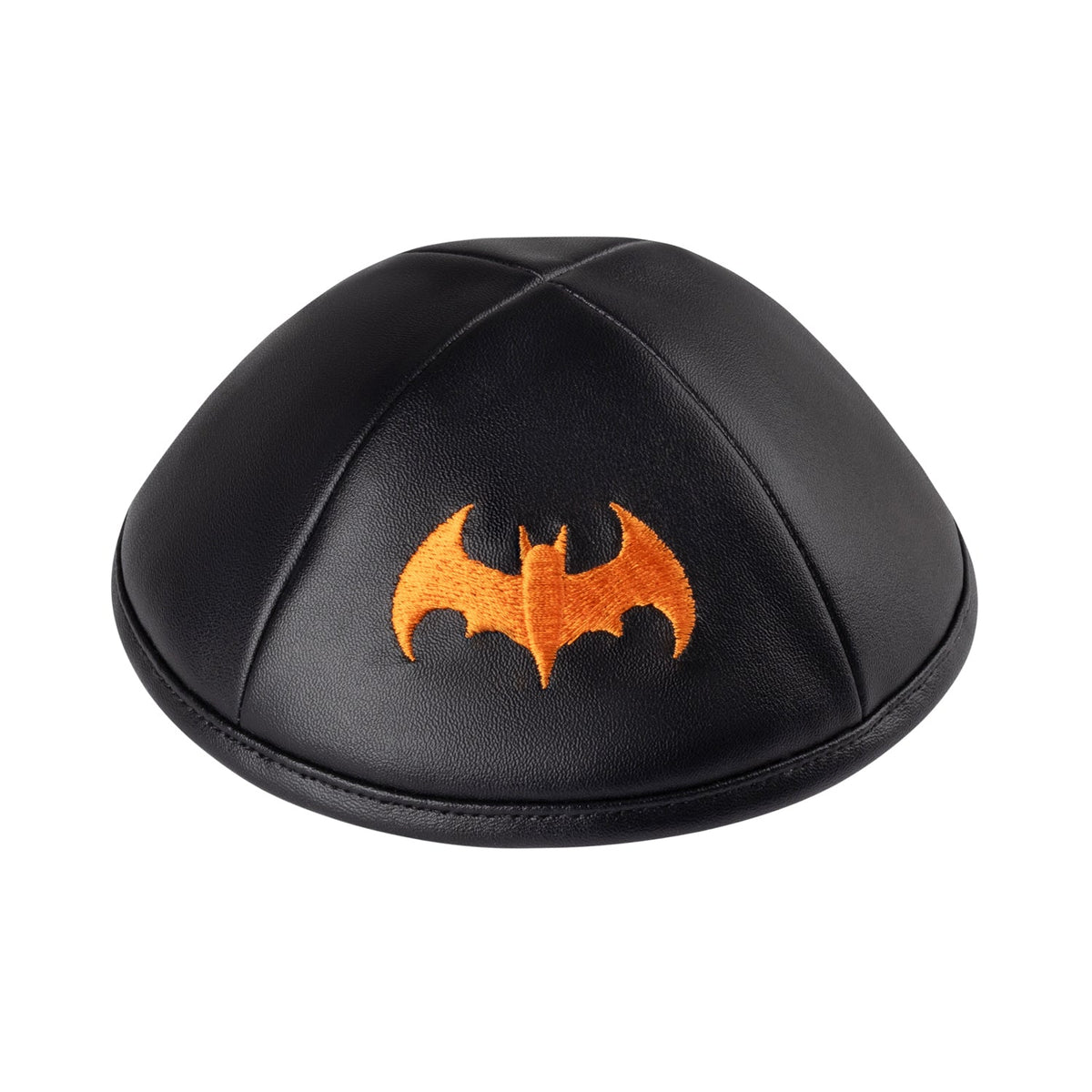 IKIPPAH BIBAS BATMAN - BLACK LEATHER YARMULKE