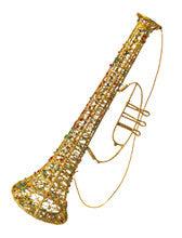 Wired Trumpet with Beads and Glitter - 13"