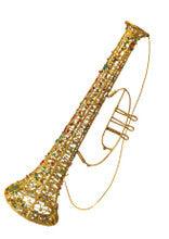 Wired Trumpet with Beads and Glitter - 18"