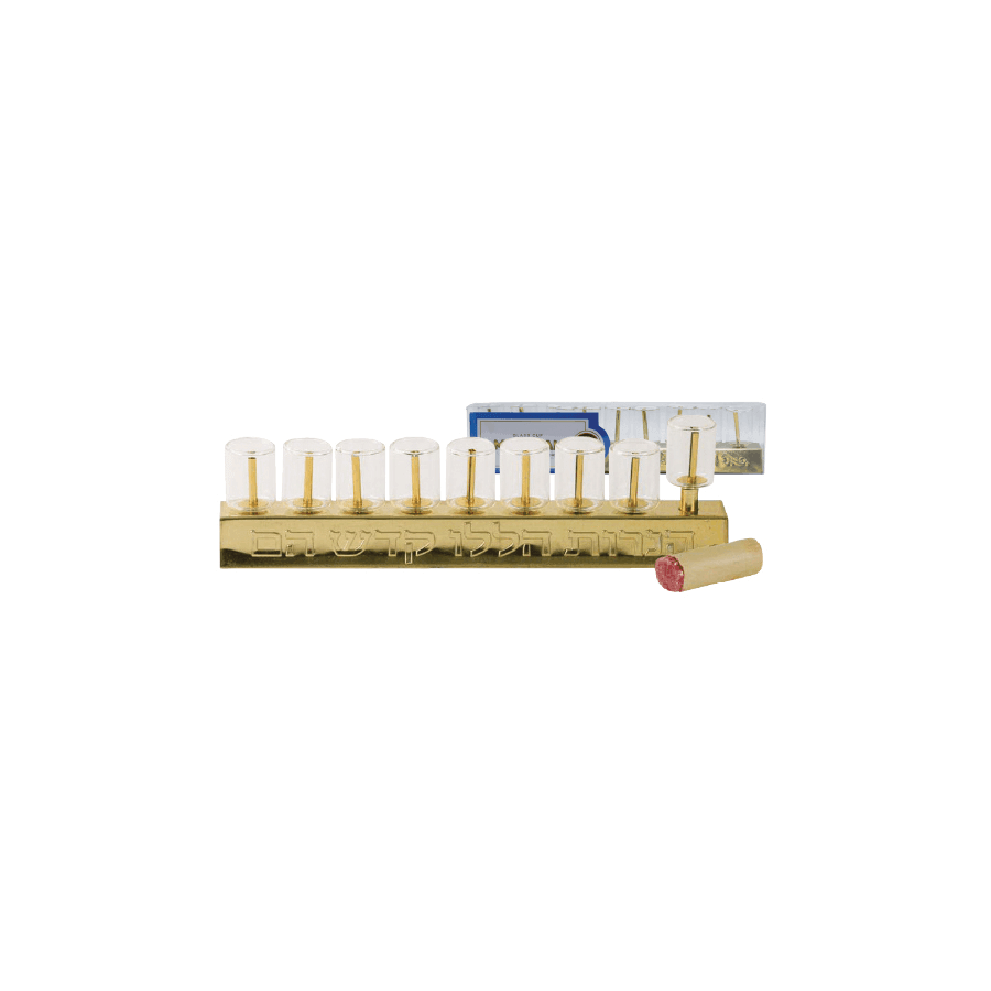 Menorah/Glass-Cup/Tzinores/Wicks