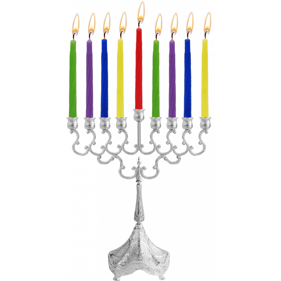 8" Silver Plated Candle Menorah