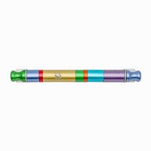 Anodized Cylinder Mezuzah Case Wide Stripes Multicolor