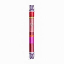 Anodized Cylinder Mezuzah Case Wide Stripes Maroon