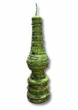 Torch Shape Havdallah Candle Drip Wax Design Green