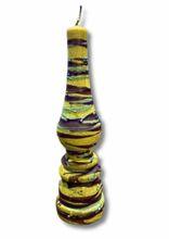 Torch Shape Havdallah Candle Drip Wax Design Yellow