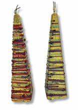 Pyramid Shape Havdallah Candle Drip Wax Design Yellow Base