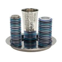 Yair Emanuel Hammered Havdalah Set - Anodized Discs Blue